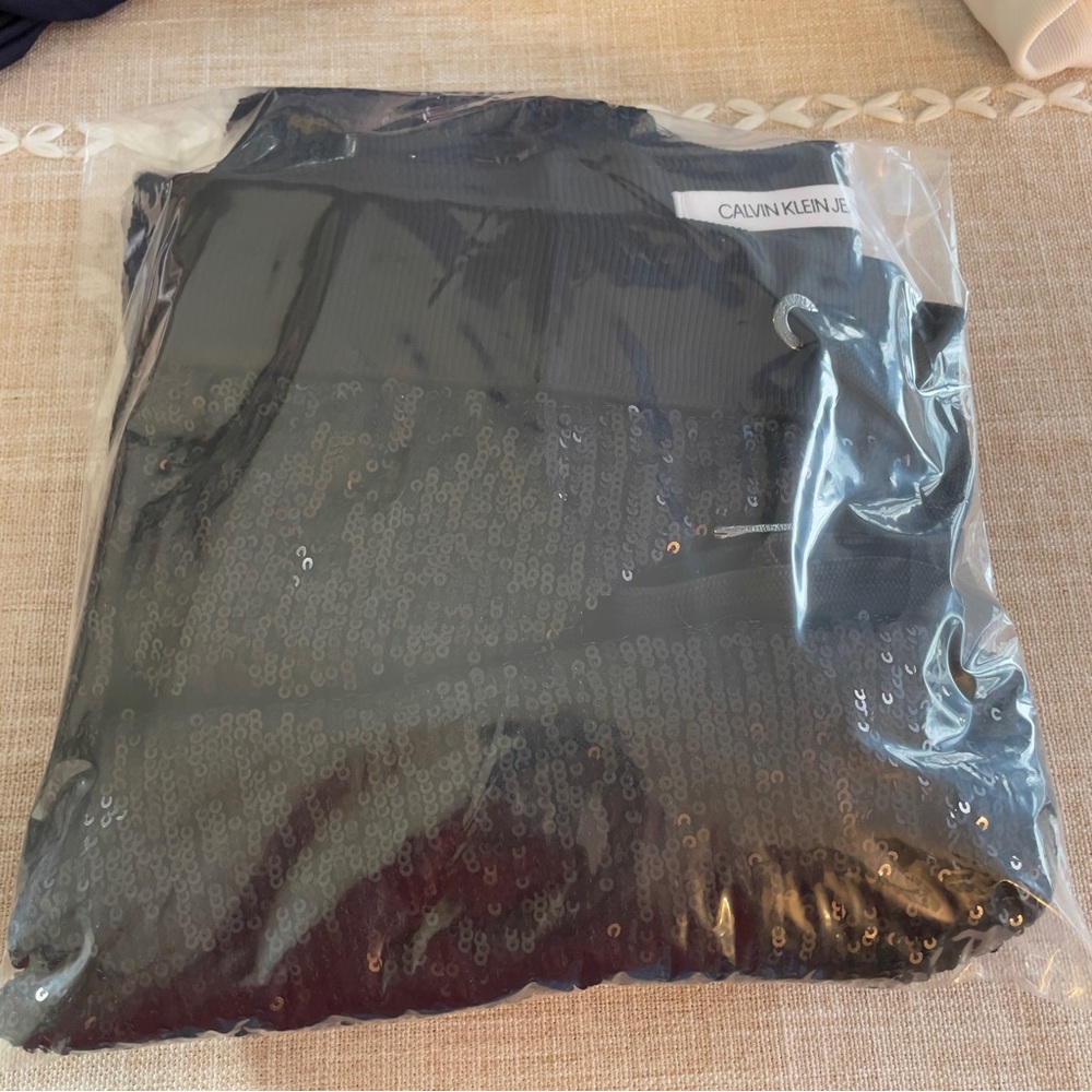 Calvin Klein Jeans Sequin-Embellished Jogger Pants (Size XS) Extra Small 🖤 NWOT - Picture 10 of 11